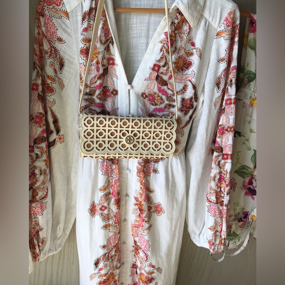 Rare Tory Burch Leather Laser Cut crossbody bag